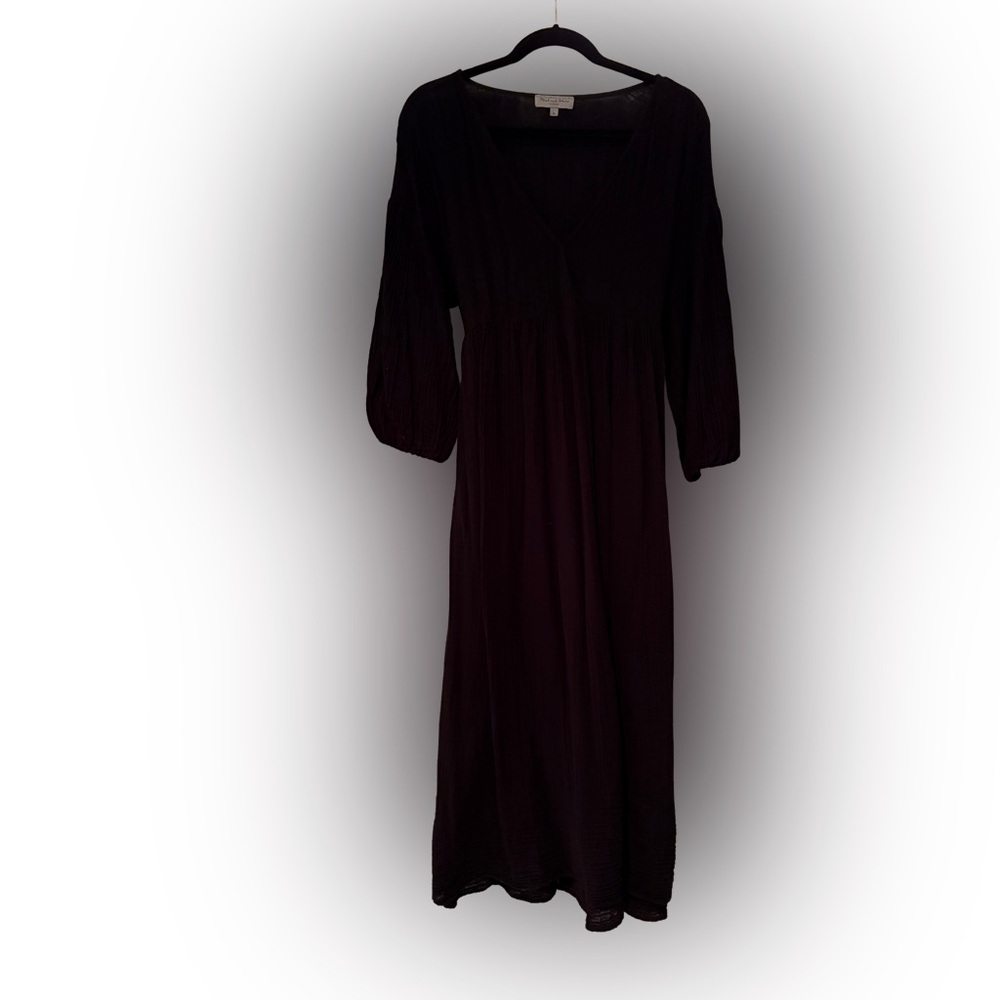 Michael Stars Black Long Sleeve Gauze Dress